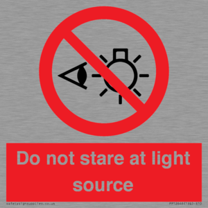 Do not stare at light source